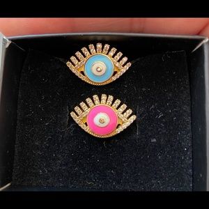 New adjustable evil eye ring European style